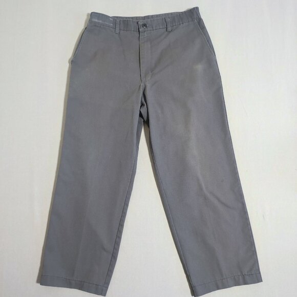Red Kap work wear crew pants men's sz 33 grey colour straight leg elastic waist - Picture 1 of 16
